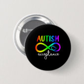 Akzeptanz Infinity Herz Autismus-Bewusstseinsmonat Button (Vorne & Hinten)