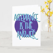 Akzeptanz ist das Slogan für die Antwort-Erholung Karte (Gelbe Blume)