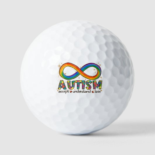 Akzeptanz, Liebe, Verständnis von Autismus Golfball (Vorderseite)