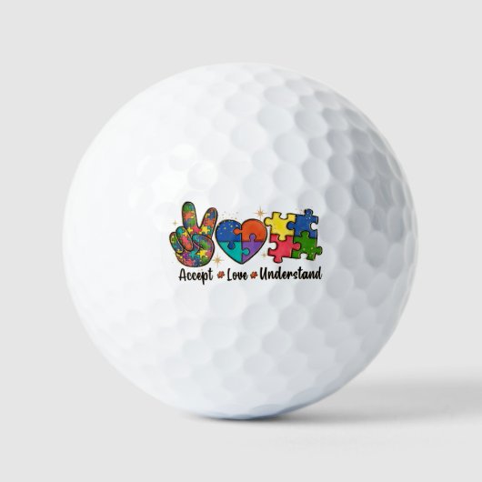 Akzeptanz, Liebe, Verständnis von Autismus Golfball (Vorderseite)