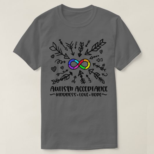 Akzeptanz von Autismus Rainbow Infinity 1 T-Shirt (Design vorne)