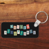 Akzeptanz von Autismus | Schwarzer Hintergrund Schlüsselanhänger (Vorderseite)