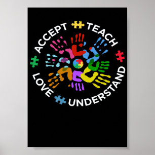 Akzeptiere Lehre Verstehe Liebe Sprache Lehrer Aut Poster