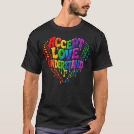 Akzeptiere Liebe Verstehe Autismus Regenbogen-Trop T-Shirt