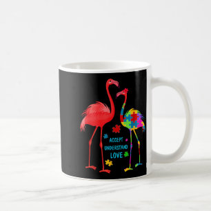 Akzeptiere verstehe liebe Autismus Flamingo Puzzle Kaffeetasse