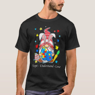 Akzeptiere Verstehe Liebe Gnom Autismusbewusstsein T-Shirt
