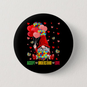 Akzeptiere Verstehe Liebe Puzzle Autismus Herz Gno Button