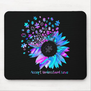 Akzeptiere verstehe liebe Sonnenblume Autismus-Bew Mousepad