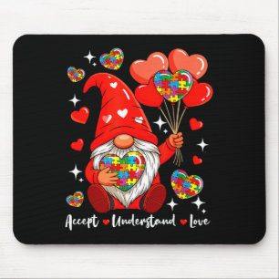 Akzeptiere Verstehe Valentinsherzen Gnom Design Mousepad
