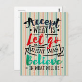 Akzeptieren, gehen Gelassen, glauben Postkarte (Vorne/Hinten)