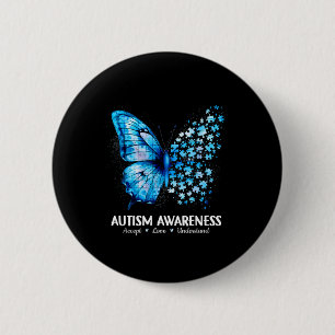 Akzeptieren Liebe Butterfly Autismus Bewusstsein Button