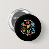Akzeptieren Sie Adapt Advocate Inklusion Autismus  Button (Vorne & Hinten)
