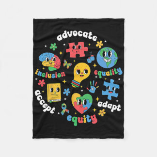 Akzeptieren Sie Adapt Advocate Inklusion Autismus Fleecedecke