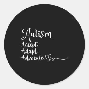 Akzeptieren Sie Advocate Autismus unterstützen Fun Runder Aufkleber