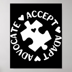 Akzeptieren Sie Advocate Puzzle Piece Autismus Awa Poster