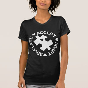 Akzeptieren Sie Advocate Puzzle Piece Autismus Awa T-Shirt