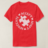 Akzeptieren Sie das Bewusstsein für Autismus 2 T-Shirt (Design vorne)