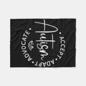 Akzeptieren Sie das Bewusstsein für Autismus Advoc Fleecedecke (Vorderseite (Horizontal))