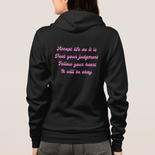 Akzeptieren Sie das Leben als retro-positives Zita Hoodie (Rückseite)