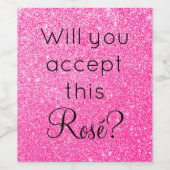 Akzeptieren Sie diesen Rosé-Hot-Rosa-Glitzer Weinetikett (Einzelnes Label)