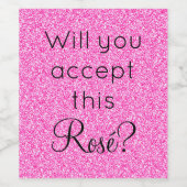 Akzeptieren Sie diesen Rosé-Hot-Rosa-Glitzer Weinetikett (Einzelnes Label)