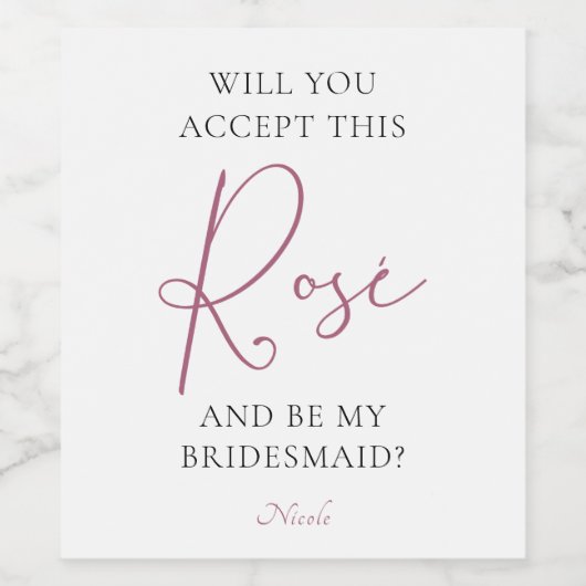 Akzeptieren Sie diesen Vorschlag für das Rosé-Brau Weinetikett (Einzelnes Label)