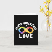 Akzeptieren Sie Liebe Autismus Bewusstsein ASD Inf Karte (Gelbe Blume)