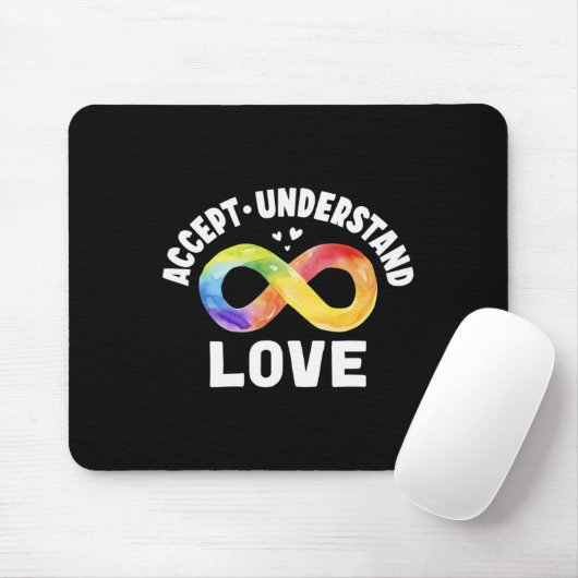 Akzeptieren Sie Liebe Autismus Bewusstsein ASD Inf Mousepad (Mit Mouse)