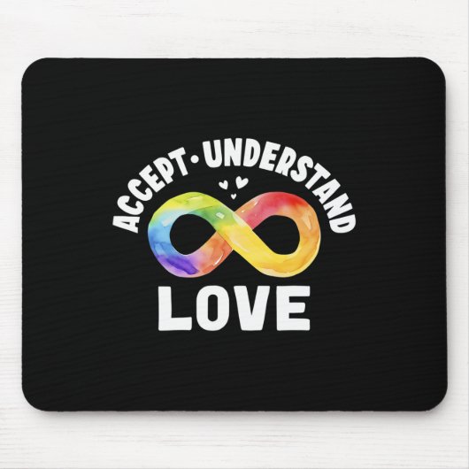 Akzeptieren Sie Liebe Autismus Bewusstsein ASD Inf Mousepad (Vorne)