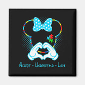 Akzeptieren Sie Liebe Autismus Bewusstsein - Maus  Magnet (Vorne)