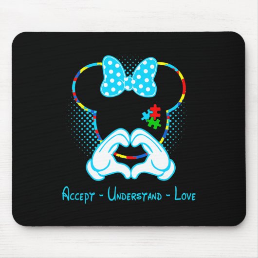 Akzeptieren Sie Liebe Autismus Bewusstsein - Maus  Mousepad (Vorne)