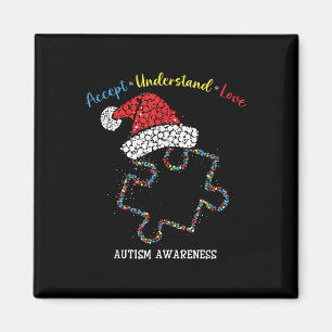 Akzeptieren Sie Liebe Autismus Bewusstsein Puzzle  Magnet