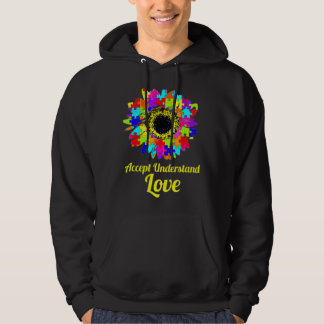 Akzeptieren Sie Liebe Autismus Bewusstsein Sonnenb Hoodie