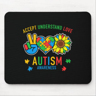 Akzeptieren Sie Liebe Autismus Bewusstsein Sonnenb Mousepad