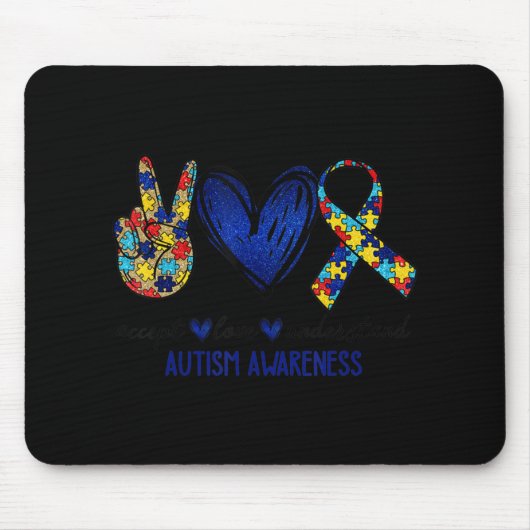 Akzeptieren Sie Liebe Autismus Bewusstsein T - Shi Mousepad (Vorne)