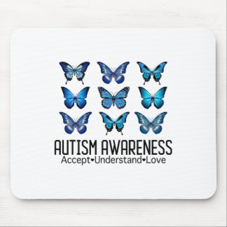 Akzeptieren Sie Liebe Autismus-Bewusstseinsbutterf Mousepad