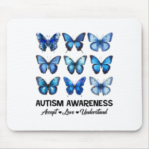 Akzeptieren Sie Liebe Autismus-Bewusstseinsbutterf Mousepad