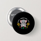 Akzeptieren Sie Liebe Elephant Cool Autismus Aware Button (Vorne & Hinten)