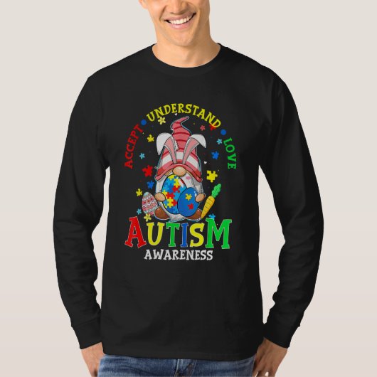 Akzeptieren Sie Liebe Gnome Autismus Bewusstsein O T-Shirt (Vorderseite)