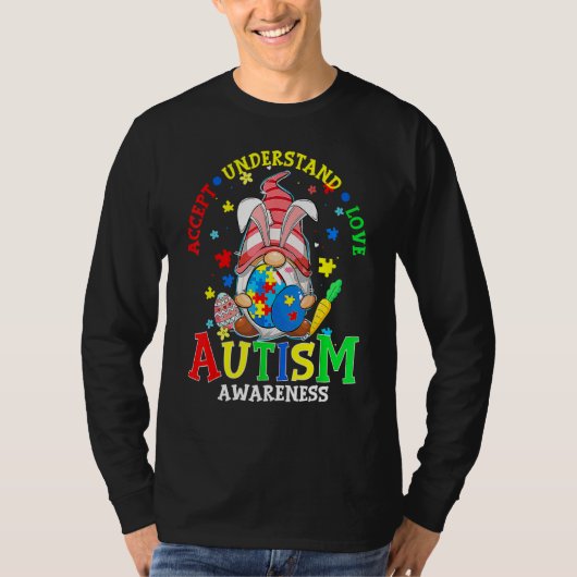 Akzeptieren Sie Liebe Gnome Autismus Bewusstsein O T-Shirt (Vorderseite)
