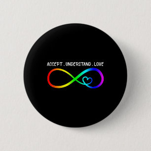 Akzeptieren Sie Liebe Herz-Unendlichkeit Autismus  Button