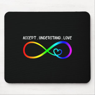 Akzeptieren Sie Liebe Herz-Unendlichkeit Autismus Mousepad