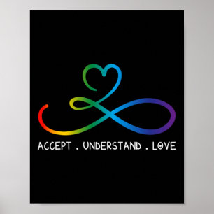 Akzeptieren Sie Liebe Neurovielfalt Unendlichkeit  Poster