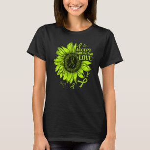 Akzeptieren Sie Liebe Sonnenblumen Lymphomen Aware T-Shirt