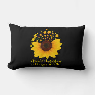 Akzeptieren Sie Liebe Sonnenblumen Shirt Autismus Lendenkissen
