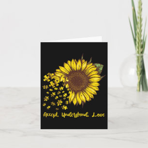 Akzeptieren Sie Liebe Sonnenblumenautismus Bewusst Karte