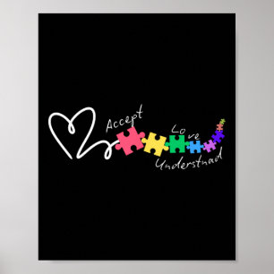 Akzeptieren Sie Liebe verstehen Autismus Unterstüt Poster