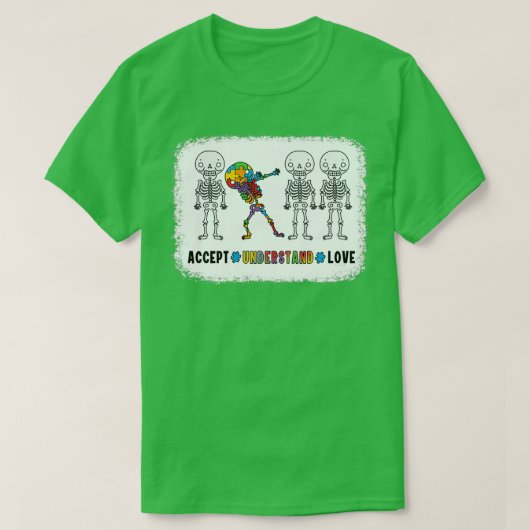 Akzeptieren von Liebe-Autismus-Bewusstsein 1 T-Shirt (Design vorne)