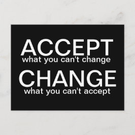 Akzeptieren vs. ändern - motivierend Postkarte