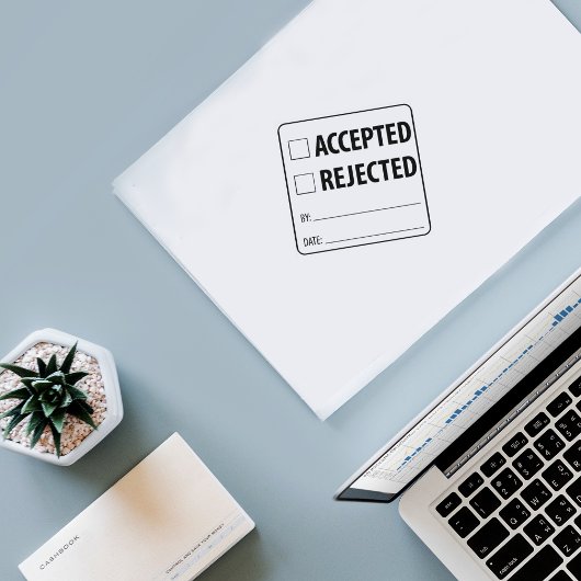 Akzeptiert/abgelehnt, zwei in eins gummistempel